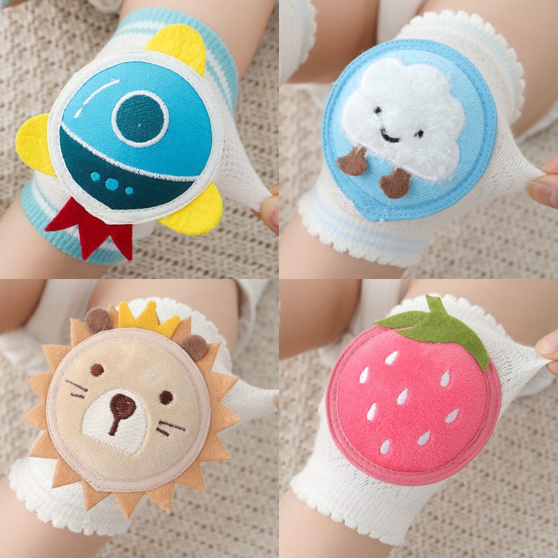 Baby Knee Pad Crawling - สนับเข่าการ์ตูนน่ารักสำหรับเด็ก ผ้าตาข่ายระบายอากาศสำหรับฤดูร้อน ป้องกันการกระแทกสำหรับเด็กหัดเดินและคลาน ป้องกันการล้ม