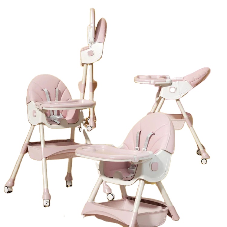 Baby Products Wholesale - เก้าอี้เด็กอเนกประสงค์ปรับระดับได้หลายระดับ 3 โหมดเอนได้ พร้อมถาดถอดออกได้ พับเก็บได้ สำหรับเด็กแรกเกิด