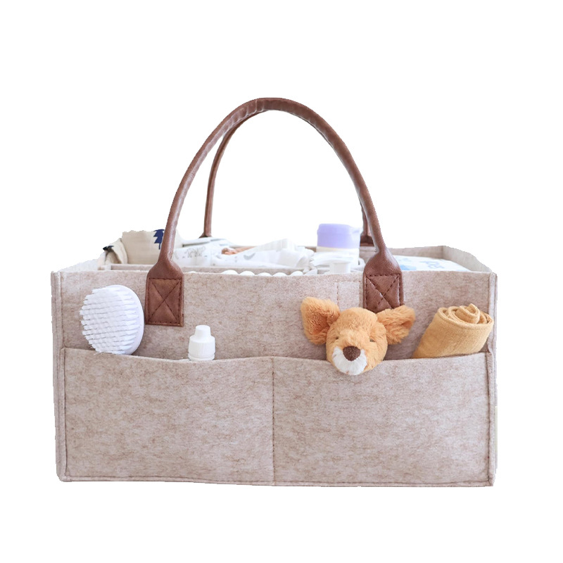 Baby Products Basket - ตะกร้าเก็บของเด็กอ่อนแบบมีหูหิ้ว กระเป๋าใส่ผ้าอ้อมเด็ก พร้อมช่องเก็บของขนาดใหญ่