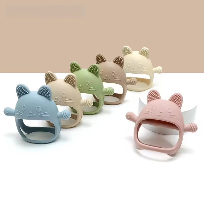 Teething Mitten Baby - ถุงมือยางกัดซิลิโคนสำหรับเด็ก 1 ชิ้น ปลอดสาร BPA รูปสัตว์น่ารัก