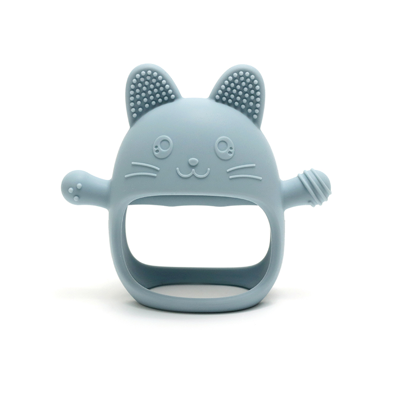 Teething Mitten Baby - ถุงมือเด็กการงอกของฟัน - ของเล่นเคี้ยวถุงมือซิลิโคนเกรดอาหาร, การ์ดแฮนด์ป้องกันการดูด, ดีไซน์กระต่ายน่ารัก