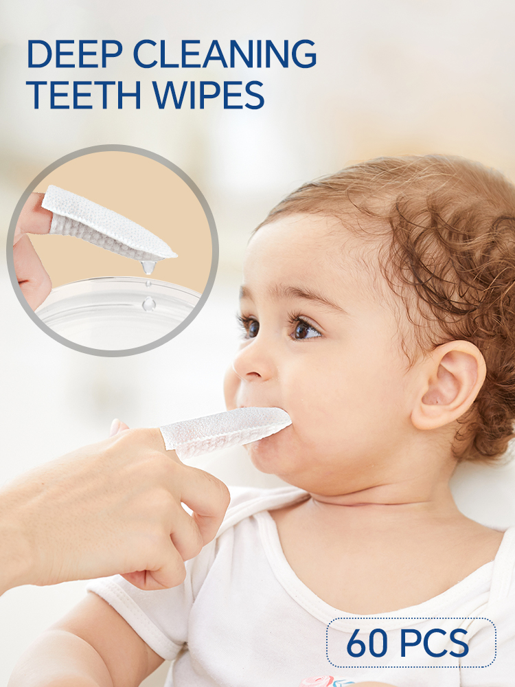 Baby Products Store - 60 ชิ้นทําความสะอาดฟันผ้าเช็ดทําความสะอาดชุดแปรงนิ้วมือเด็กสําหรับเด็กผู้หญิงสุขภาพขายร้อนทําความสะอาด Oral Hygiene Care เครื่องมือ