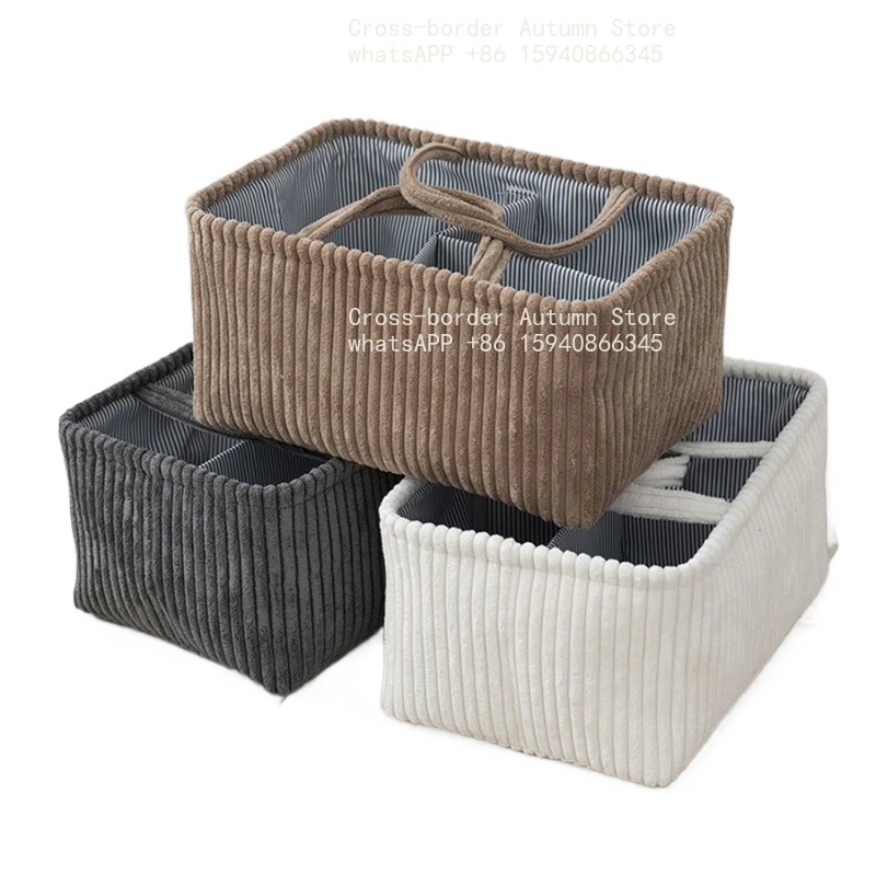 Baby Products Basket - กระเป๋าเดินทางแบบพกพาสำหรับคุณแม่ กระเป๋าใส่ผ้าอ้อม กระเป๋าเก็บขวดนม กระเป๋าถืออเนกประสงค์ ตะกร้าจัดเก็บผลิตภัณฑ์สำหรับเด็ก