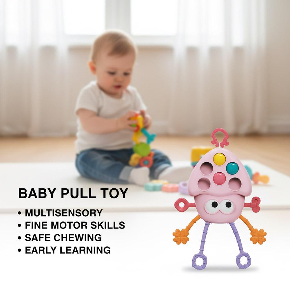 Baby Products Natural - ของเล่นเด็กแบบดึงเชือก ของเล่นเสริมพัฒนาการแบบมอนเตสซอรี่ ของเล่นซิลิโคนกัดเล่น ของเล่นพัฒนาทักษะการเคลื่อนไหว ของเล่นเสริมพัฒนาการแบบอินเทอร์แอคทีฟ ของเล่นพกพาสำหรับเดินทาง