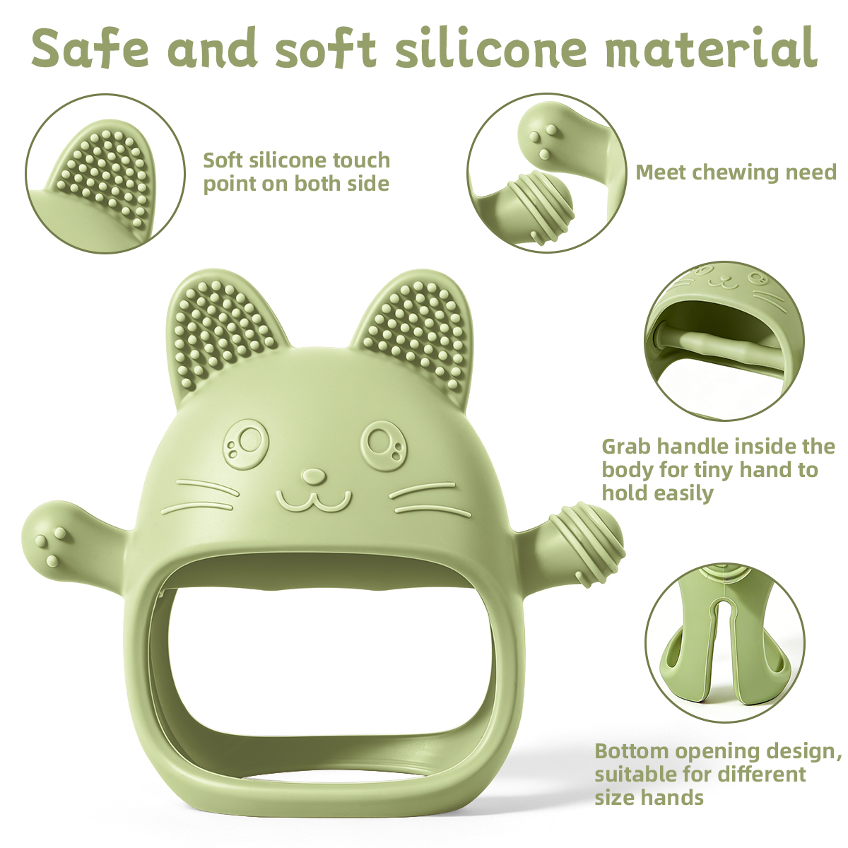 Teething Mitten Baby - Baby Teether Chick Gloves ยางกัดซิลิโคนมือป้องกันการกิน ​