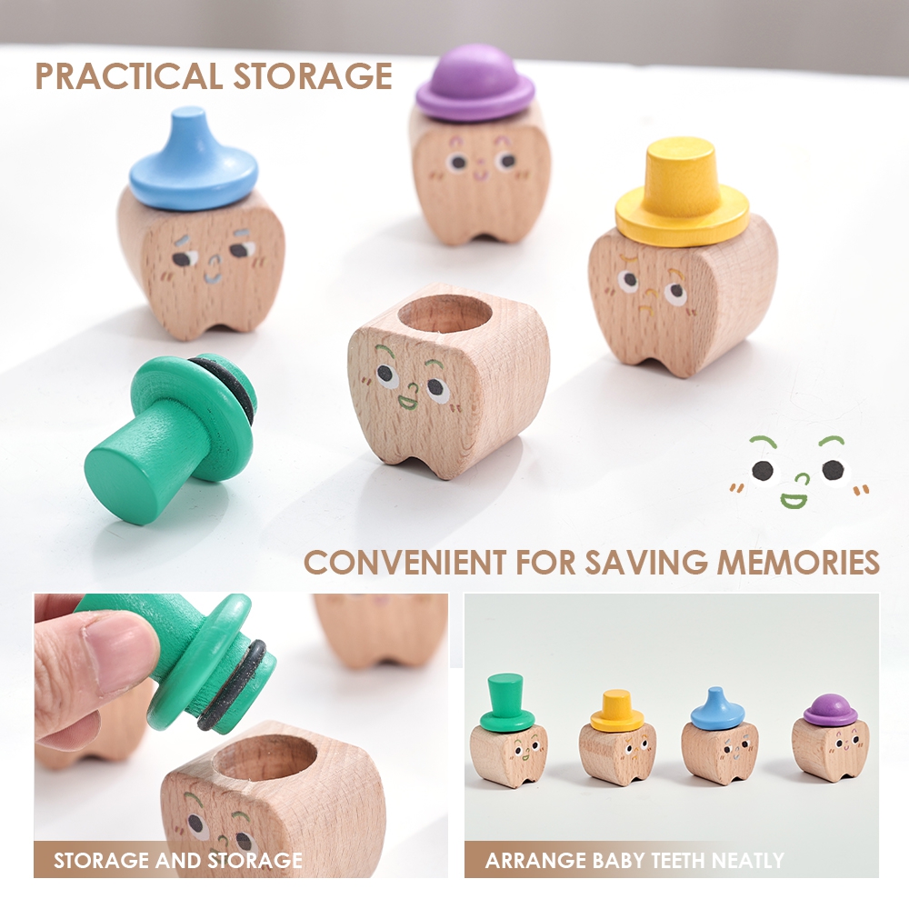 4 ชิ้นชุดฟันเด็กกล่องไม้ทารกนม - Baby Products Natural บทวิจารณ์และราคา