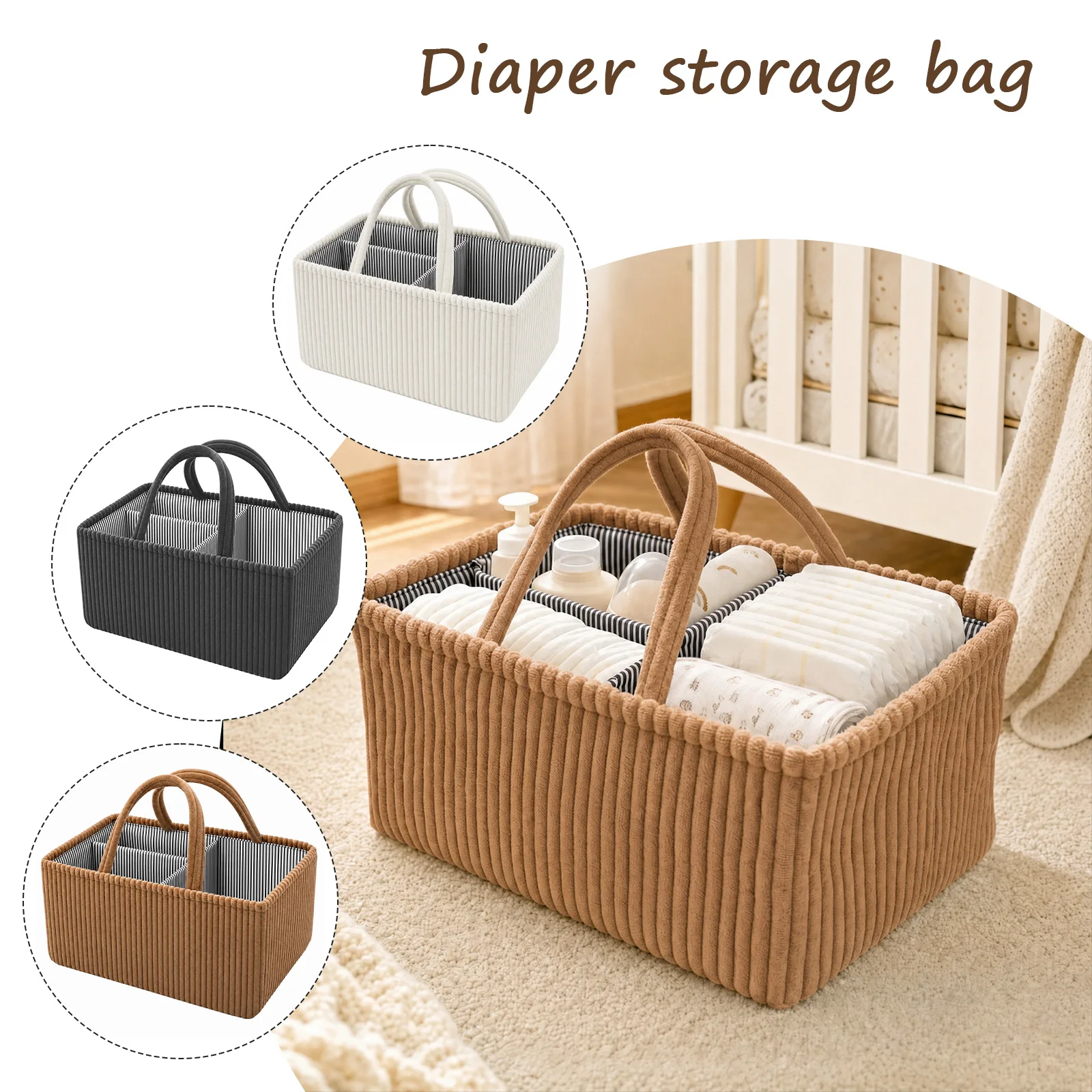 ตะกร้าเก็บผ้าอ้อมเด็กแบบพับได้ - Baby Products Basket บทวิจารณ์และราคา