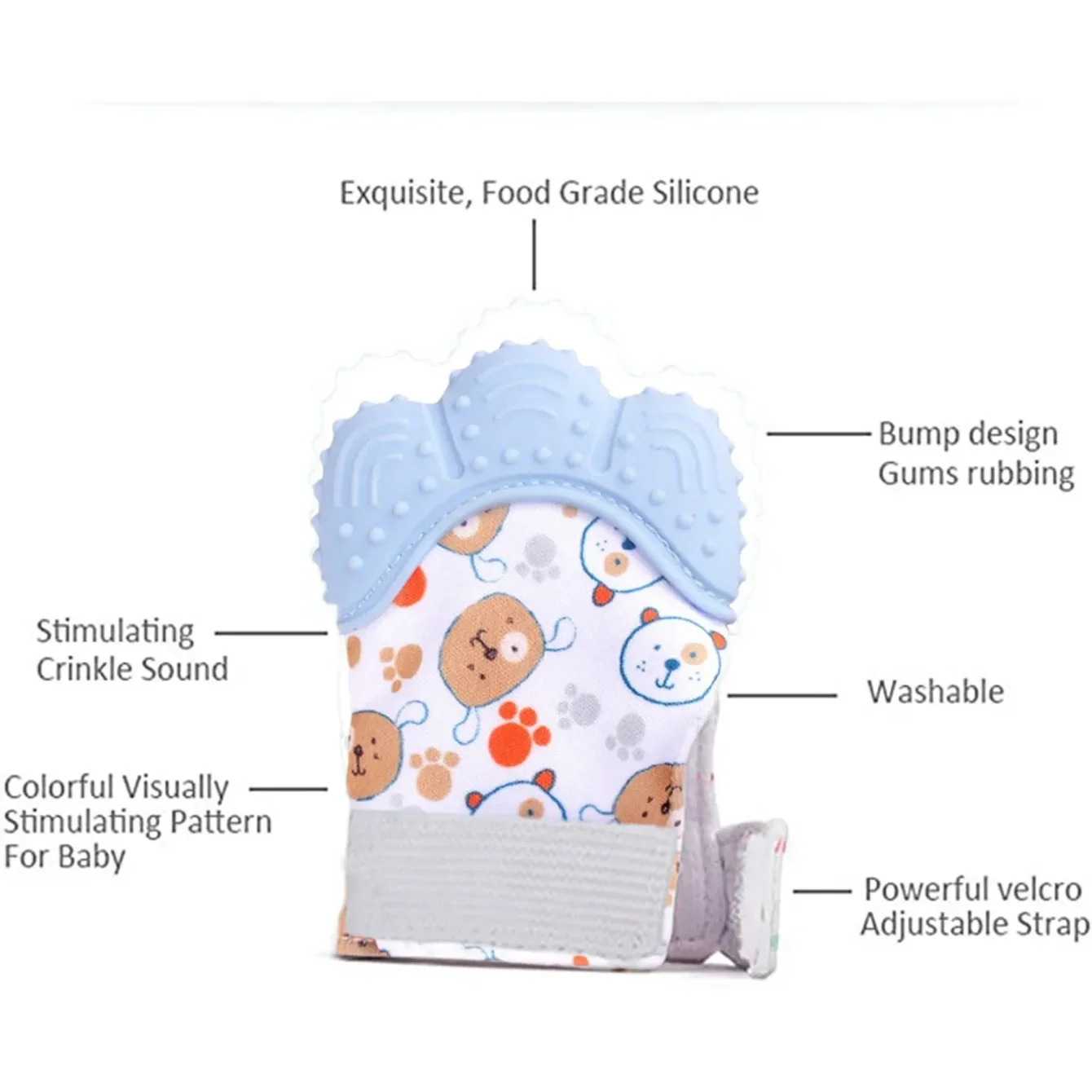 ถุงมือซิลิโคนสำหรับเด็กแรกเกิด - Teething Mitten Baby บทวิจารณ์และราคา