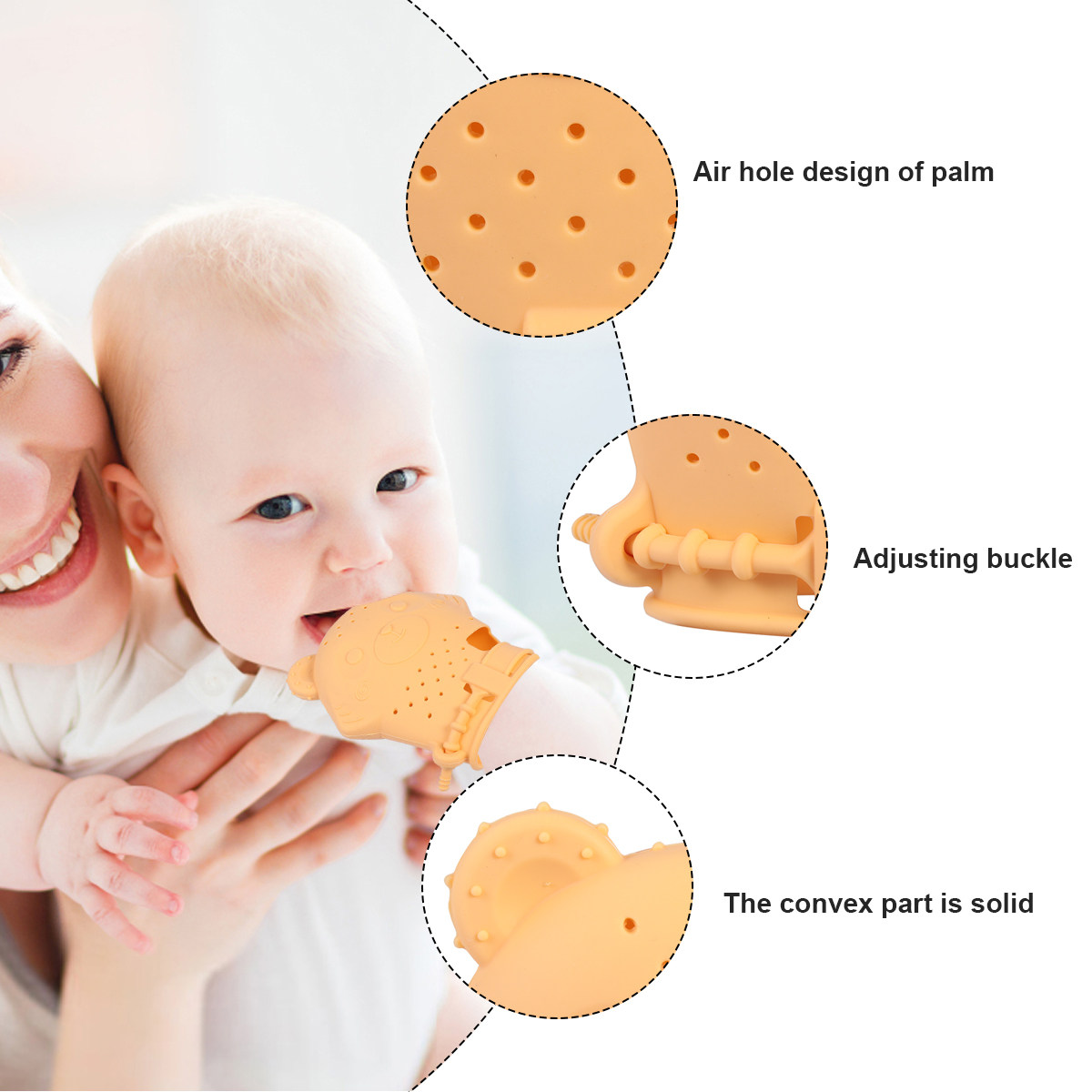 ถุงมือซิลิโคนสำหรับเด็กทารก ถุ - Teething Mitten Baby บทวิจารณ์และราคา