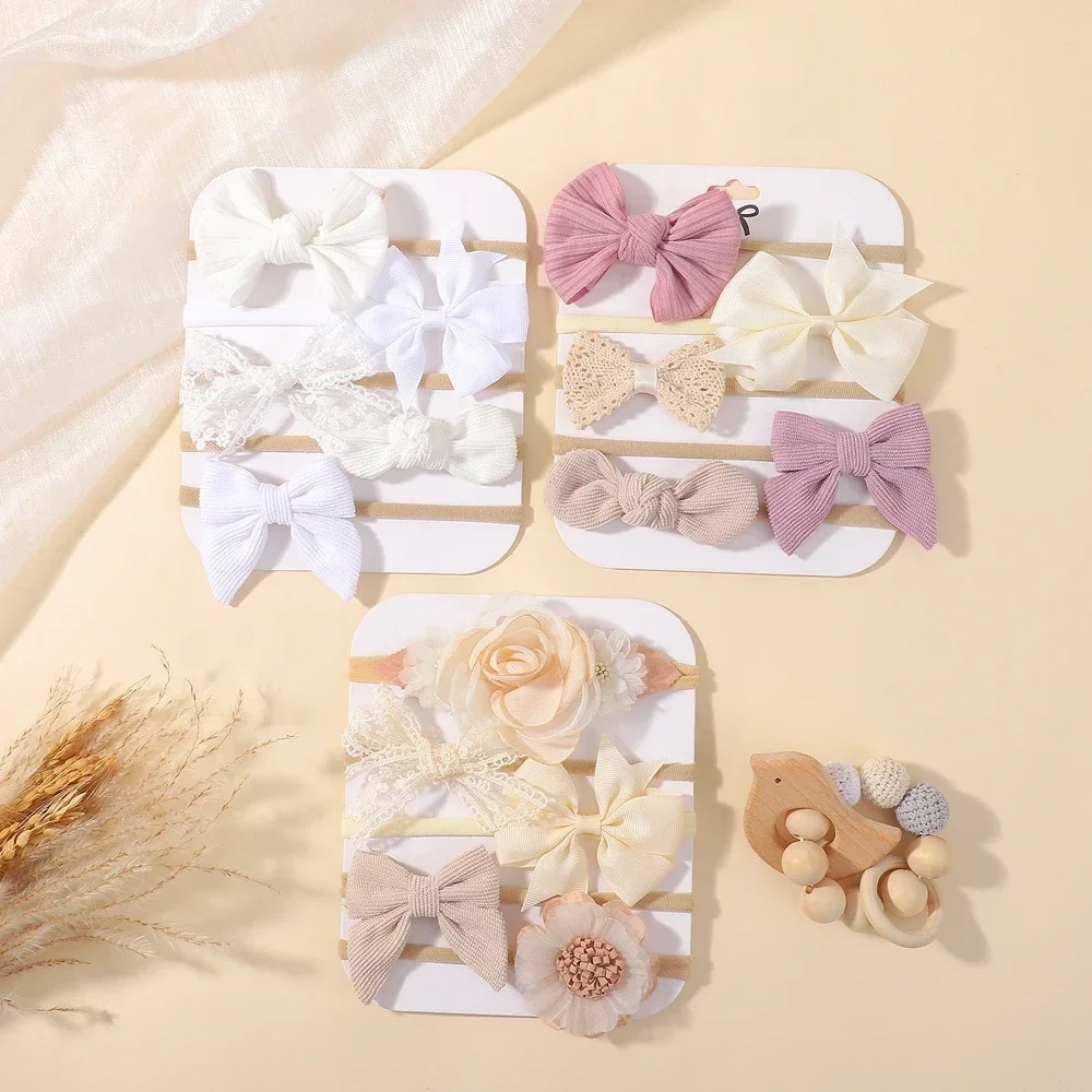 5 ชิ้นเด็กดอกไม้ลูกไม้โบว์แถบค - Baby Products Set บทวิจารณ์และราคา