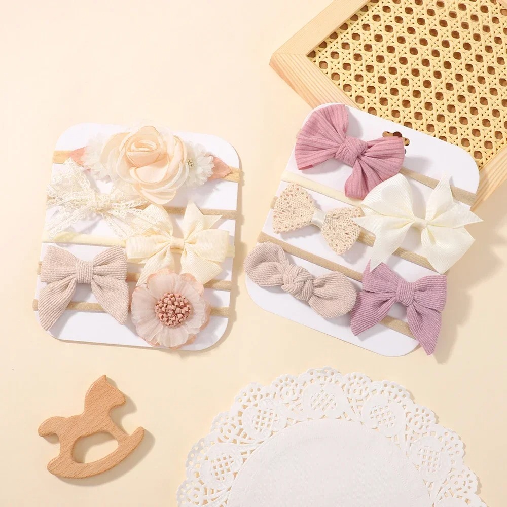 5 ชิ้นเด็กดอกไม้ลูกไม้โบว์แถบค - Baby Products Set บทวิจารณ์และราคา