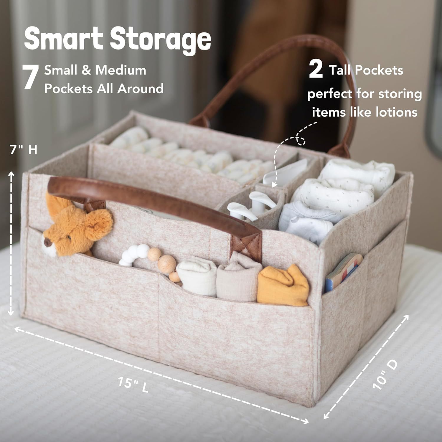 ตะกร้าเก็บของเด็กอ่อนแบบมีหูหิ - Baby Products Basket บทวิจารณ์และราคา
