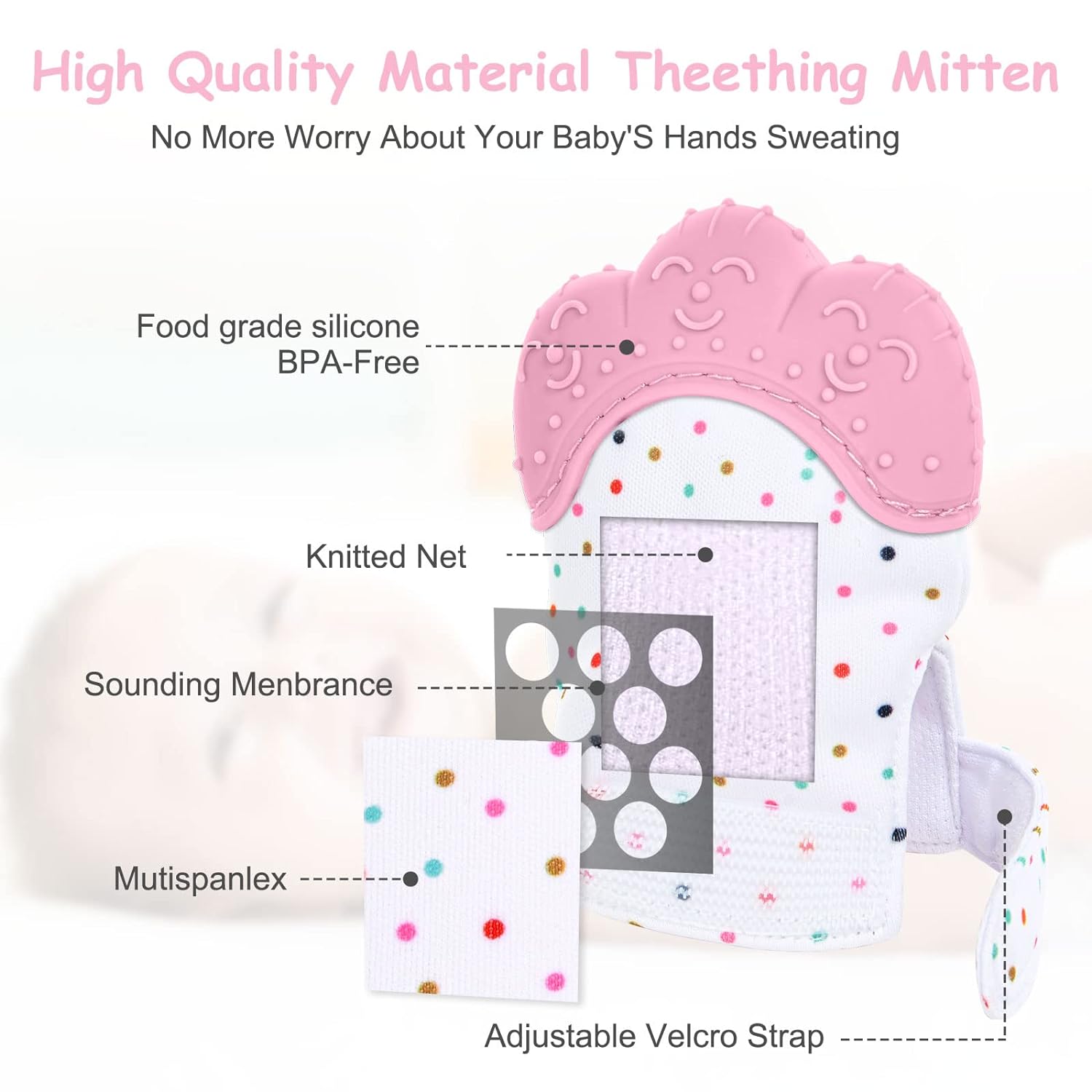ถุงมือซิลิโคนเกรดอาหารถุงมือยา - Teething Mitten Baby บทวิจารณ์และราคา
