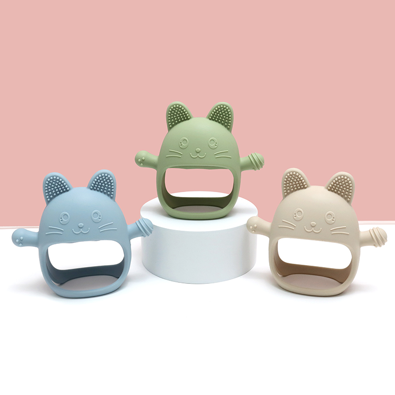 เด็กเกรดอาหารซิลิโคนถุงมือยางก - Teething Mitten Baby บทวิจารณ์และราคา