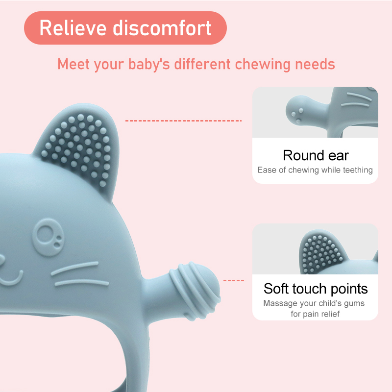 เด็กเกรดอาหารซิลิโคนถุงมือยางก - Teething Mitten Baby บทวิจารณ์และราคา